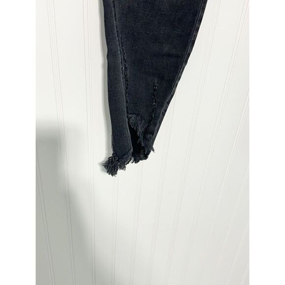 KanCan Women's Juniper Frayed Hem High Rise Ankle Skinny‎ Jeans Black Size 28 - Picture 4 of 13